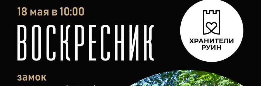 Субботник на руинах замка Гердауэн в Железнодорожном